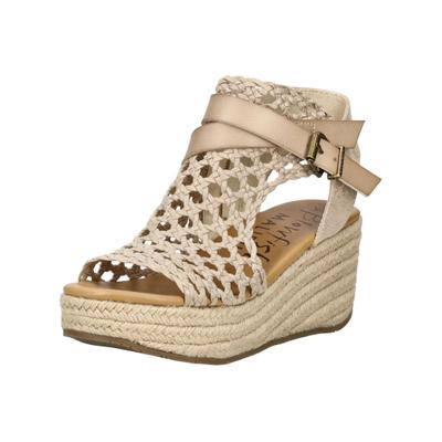 Keilsandalette BLOWFISH "Blowfish Sandalen Lederimitat", Damen, Gr. 42, braun (beige, braun), Lederimitat, Schuhe