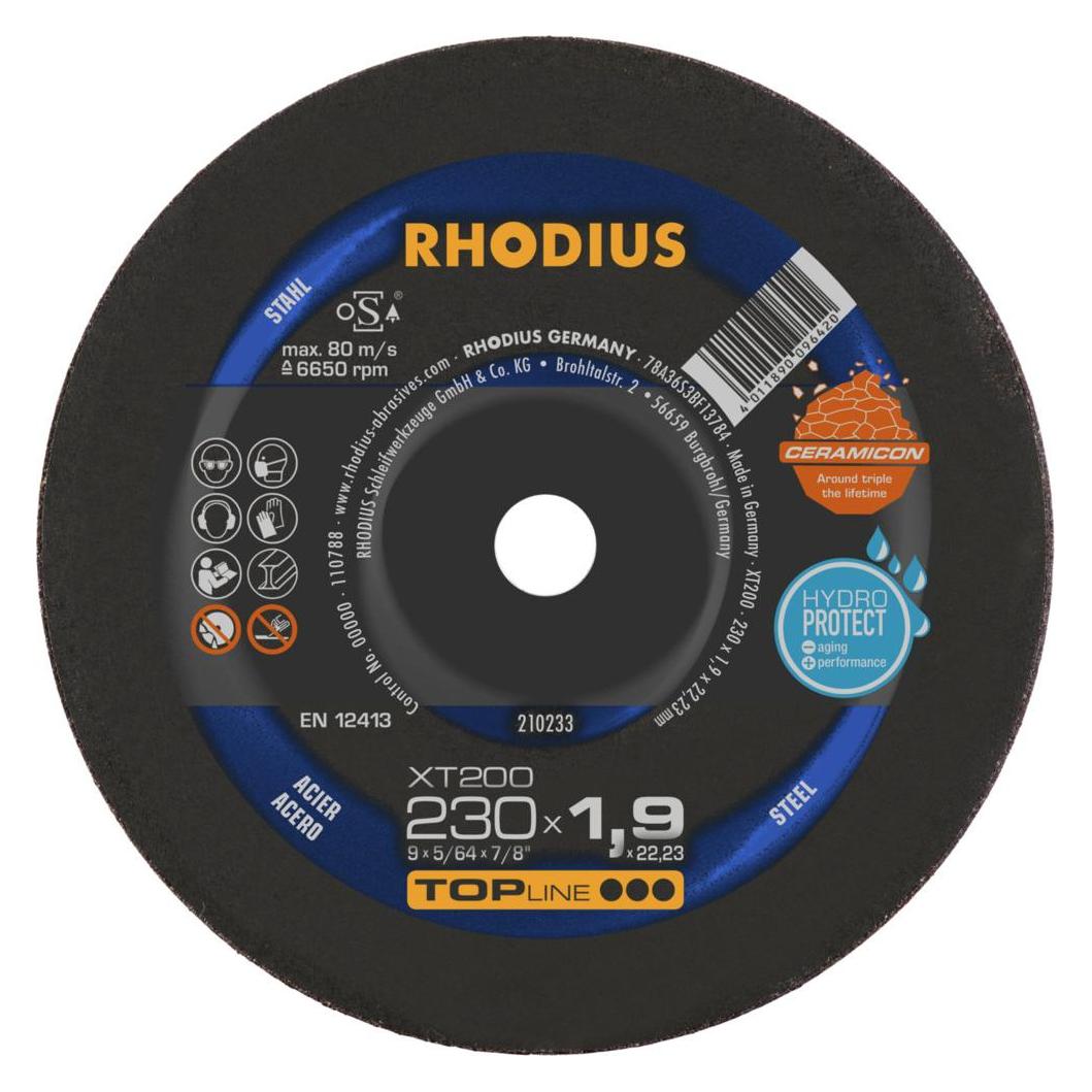 Rhodius TOPline XT200 EXTENDED Extradünne Trennscheibe 230 x 1,9 x 22,23 mm (99408458)