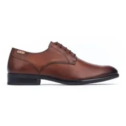 Pikolinos für Herren. M7J-4187XL Braune Bristol-Lederschuhe (49), Wohnung, Schnürsenkel, Lässig