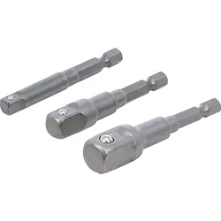 BGS Adapter-Satz für Bohrmaschinen Außensechskant Antrieb 6,3 mm (1/4") Abtrieb Außensechskant 6,3 mm (1/4") / 10 mm (3/8") / 12,5 mm (1/2") / 3tlg. - 9685