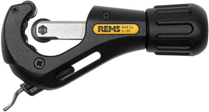 REMS Rohrabschneider für Kupferrohre 113340 RAS CU 3-35mm, mit integriertem Rohrentgrater und Schneidrad