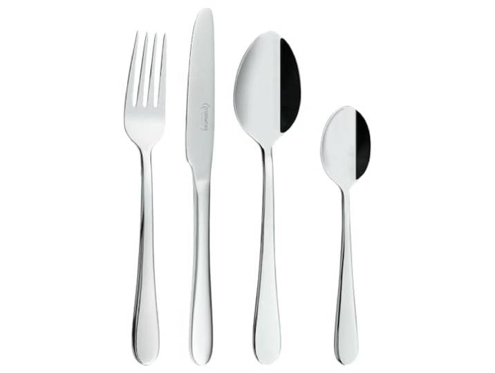 Grunwerg Windsor 24-teiliges Spiegel-Besteck-Set, 18/10 Edelstahl, 6 x Tafelmesser, Tafelgabeln, Dessertlöffel, Teelöffel