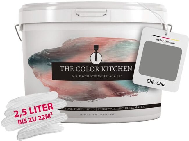 A.S. Création Wandfarbe The Color Kitchen Chic Chia Grau Matt 2,5 l Hohe Deckkraft (DD125522)