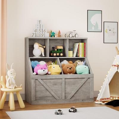 Garvee Kids Bookshelf & Toy Storage Organizer w/ Cabinet & Toy Shelf