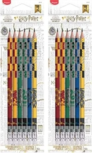 maped Harry Potter Bleistifte HB rot, gelb, grün, grau, blau, gelb mit Radierer, 6 St.