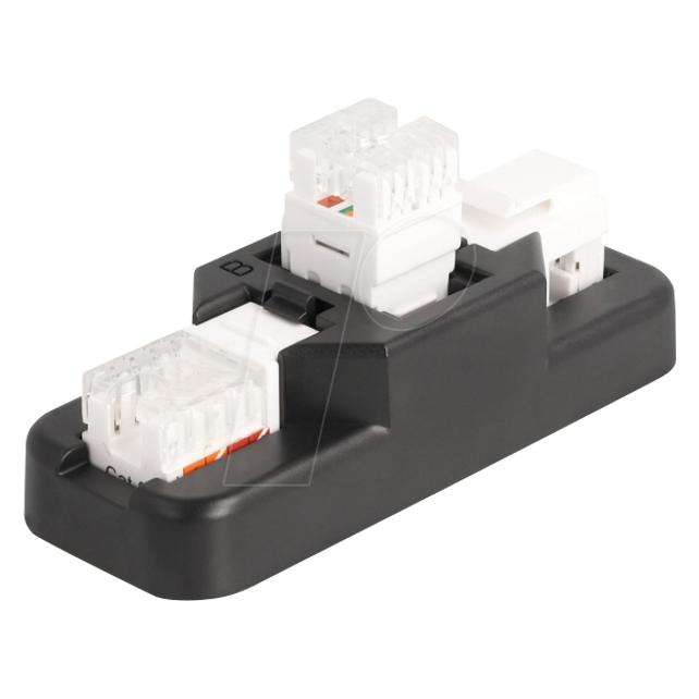 Delock Keystone LSA Set mit Auflegehalterung RJ45 / RJ11 Cat.6 schwarz (Keystone Modulhalter) (87104)