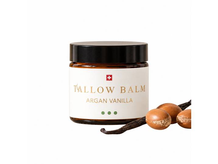 Tallow Balm Argan Vanilla - Hautbalsam mit Rindertalg, Arganöl, natürlichem Vanilleextrakt & Vitamin E, 60ml