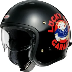 Shoei J.O Lucky Cat Garage, Jethelm - Schwarz/Grau/Rot - XS