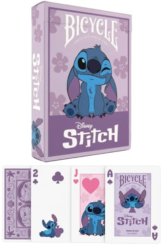 Bicycle Disney Stitch Paarse Speelkaarten - Premium Pokerkaarten - Officieel gelicentieerd