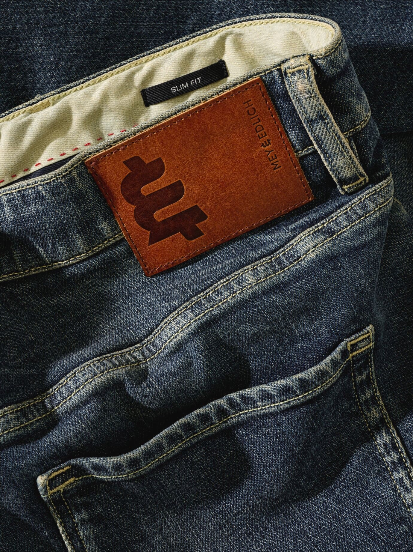 Mey & Edlich Gerockte Selvedge-Jeans Blau 34/34