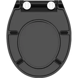 Schütte, WC Deckel, WC Sitz Duroplast WC-Sitz SLIM BLACK Absenkautomatik Schnellverschluss Quick Release 82710 Schwarz