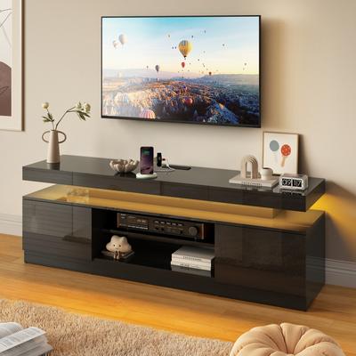 Orange Casual Multifunctional Storage High Gloss TV Cabinet
