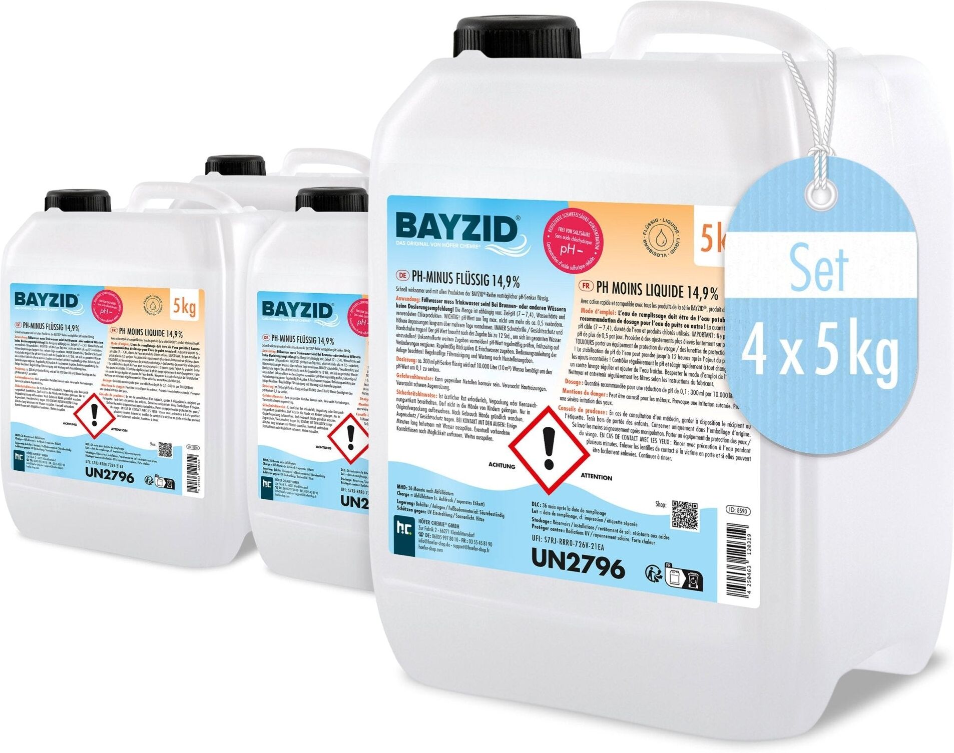 Höfer Chemie GmbH 48x 5 kg pH moins liquide 14,9%  en bidon de 5 KG