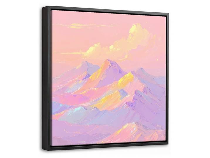LEINWAND Bilder mit Rahmen - Berggipfel - Wolken - Verträumt - 20x20