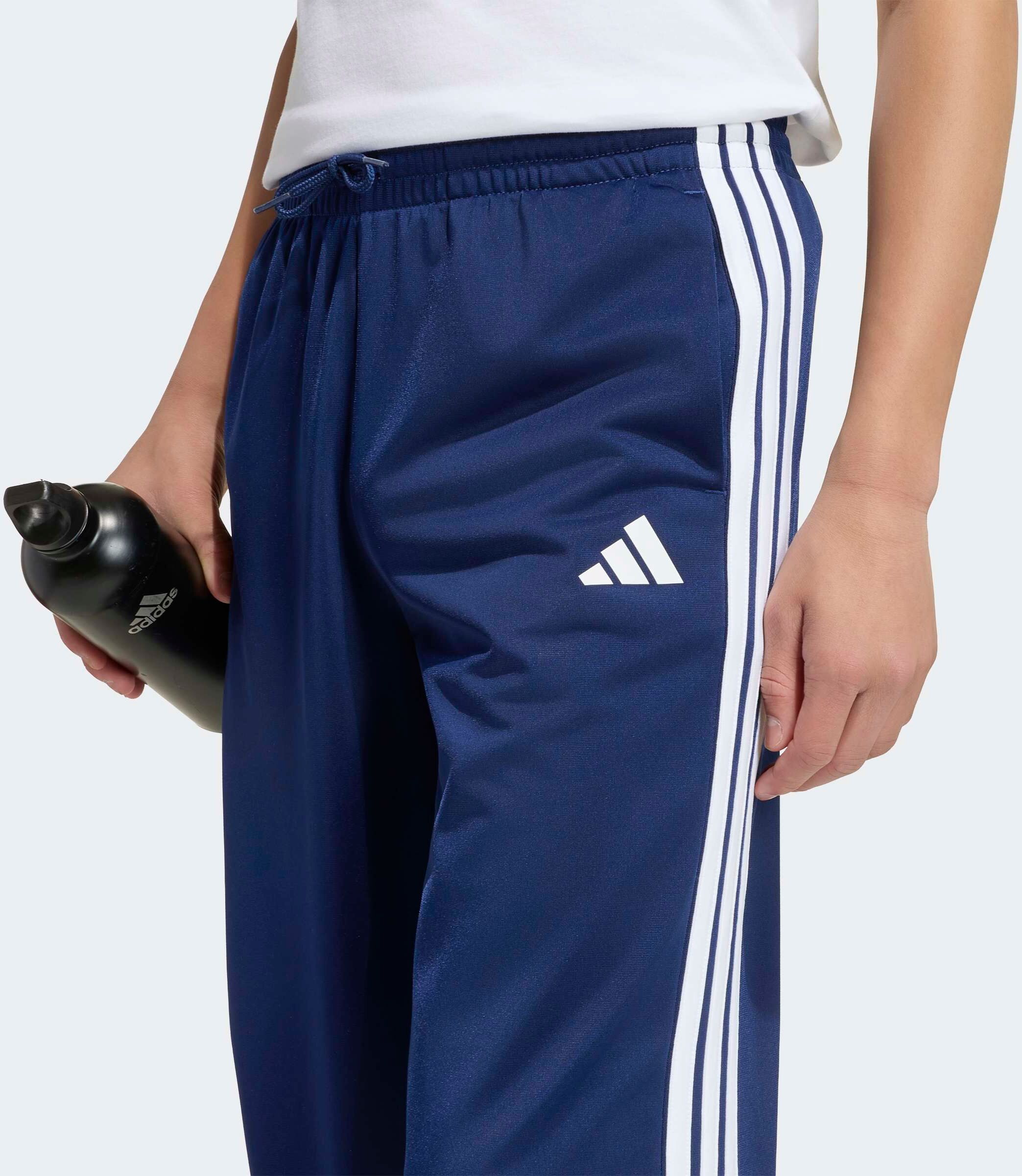 Sporthose ADIDAS SPORTSWEAR "ESSENTIALS CLIMACOOL", Damen, Gr. 116, N-Gr, blau (dunkelblau, weiß,), Obermaterial: 100% Polyester, Hosen Sporthose dunkelblau, weiß, 116, N-Gr