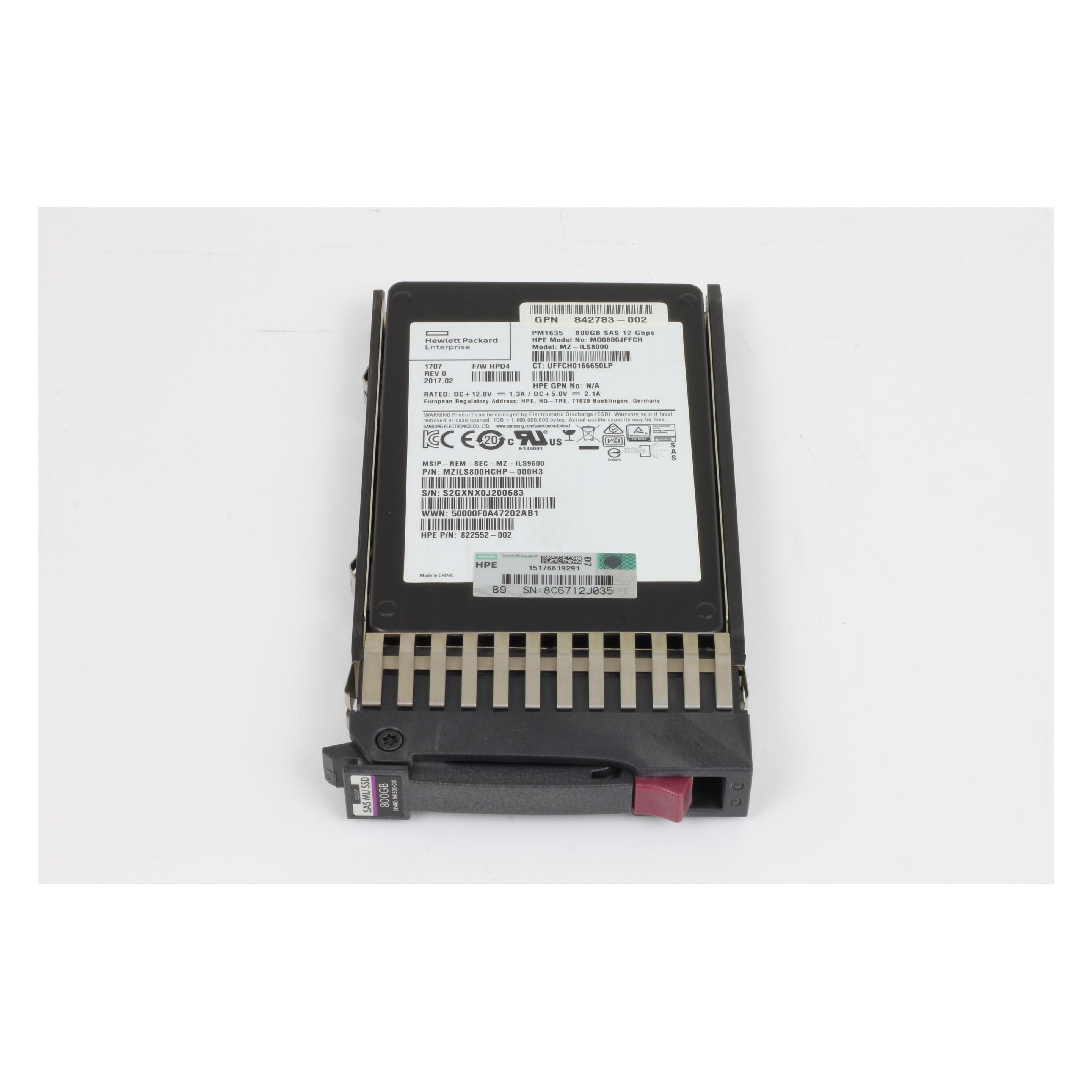 HPE Mixed Use SSD 800 GB (800 GB, 2.5") (841505-001)