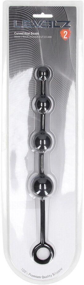 Levelz Perles Anales en Silicone Courbées - Noir