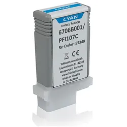 Inkadoo, Druckerpatrone, Druckerpatronen kompatibel zu Canon 6706B001 / PFI-107C Tintenpatrone, cyan Cyan (C)