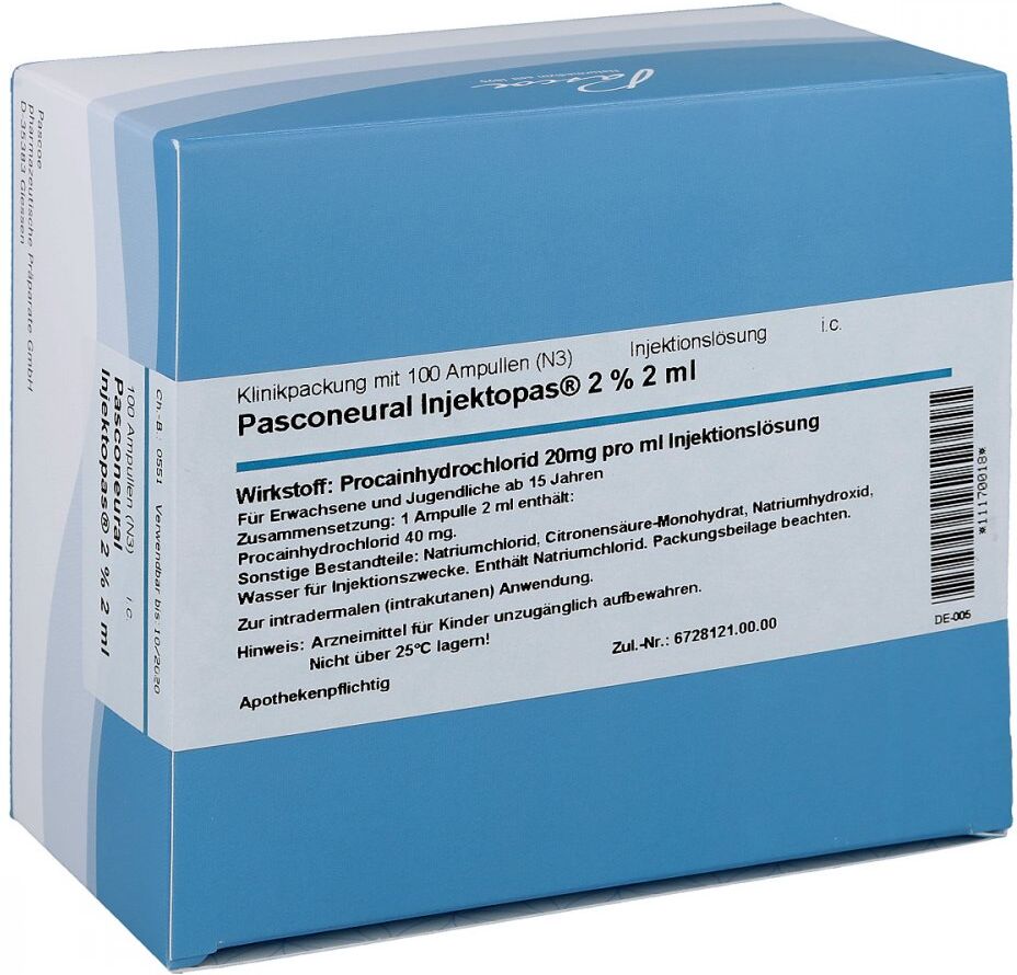 Pasconeural Injektopas 2% Ampullen 2 ml