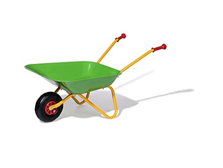 Rolly Toys Kinderschubkarre (Farbe gelb/grün, Gartenschubkarre, Metallschubkarre, Spielzeug für Kinder ab 2,5 Jahren, belastbar bis 25 kg, Gartenwerkzeug für Kinder) 271900