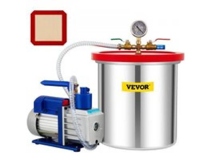VEVOR Vacuümpomp Vacuümpomp Vacuümkamerkit 5 Gal 5CFM 1/3HP 1 Stage