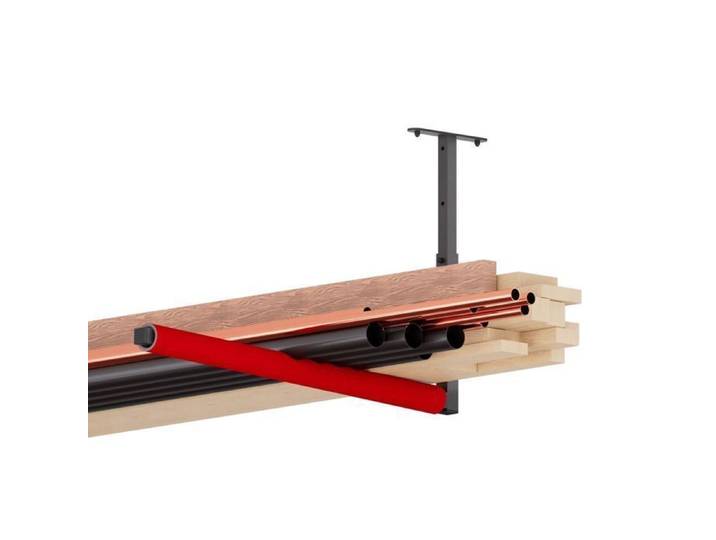Étagère suspendue - QLS - Plafond réglable - Suspension ajustable - Gain de place - Noir/Rouge