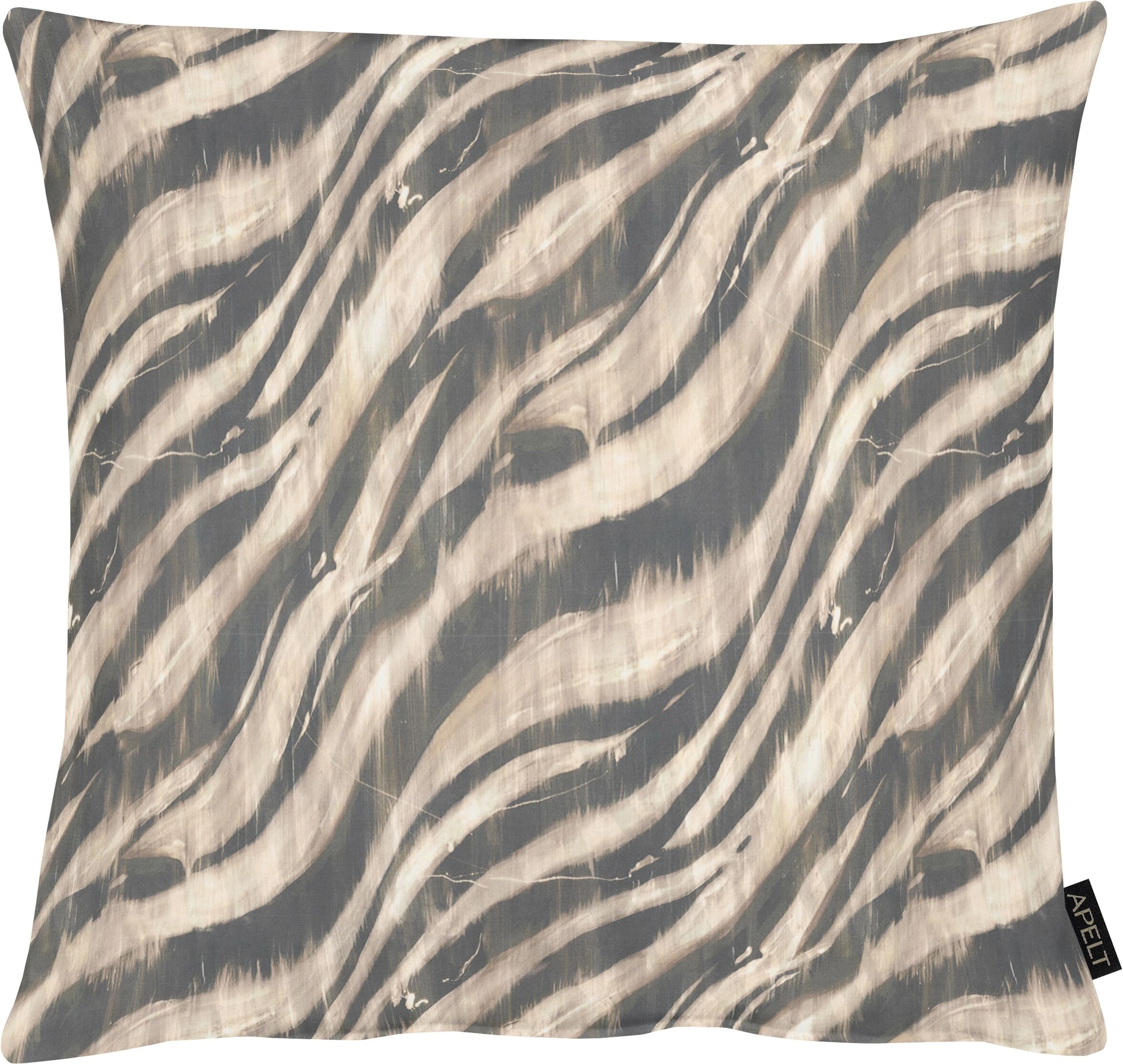 Dekokissen APELT "Zazu", taupe, beige, bedruckt, B:45cm H:10cm L:45cm, Baumwolle, Dekokissen_Sitzkissen_Kissenhüllen, Dekokissen, mit Zebrastreifen