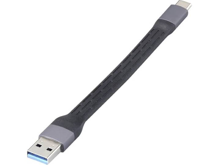 Renkforce RF-6738048 USB-kabel USB 2.0 0.15 m Zwart Flexibel, Met LED