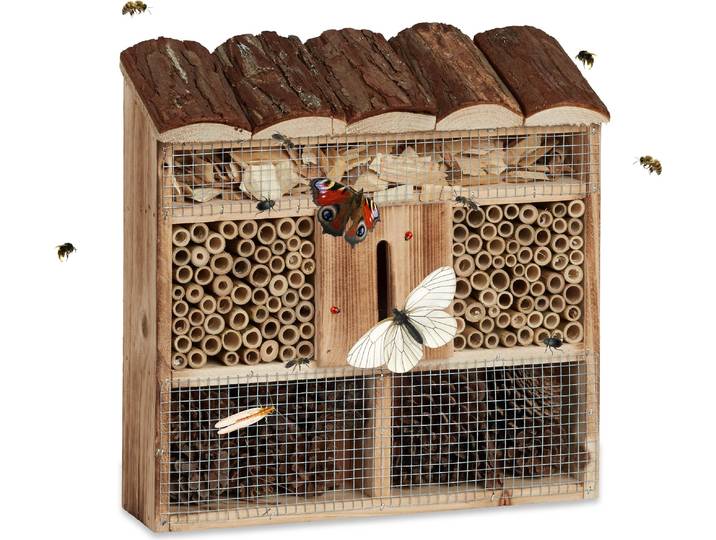 relaxdays 10020726_469 relaxdays Insektenhotel braun 30\,5 x 9\,5 x 31\,0 cm
