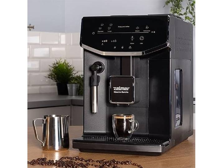 Zelmer Automatische Espressomaschine - ZCM8121 Maestro Barista, Druck: 20 bar, 1550 W, Fassungsvermögen des Bohnenbehälters: 300 g, 2l Fassungsvermögen, schwarz