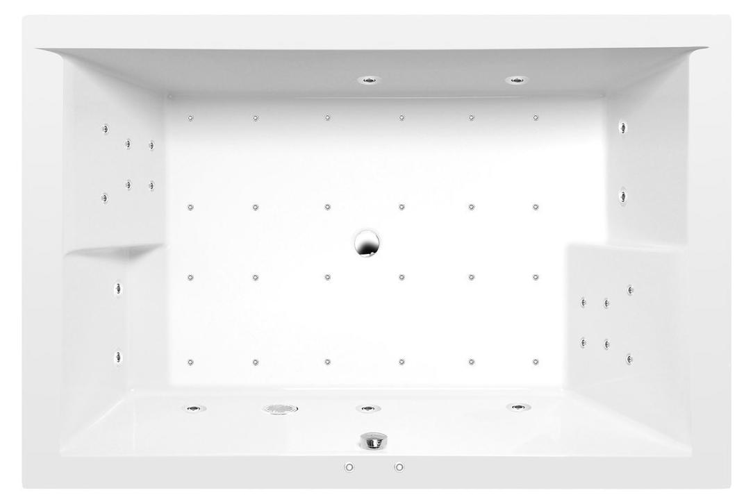 Polysan DUPLA Whirlpool-Badewanne,180x120x54cm, Attraction Hydro-Air, Chrom