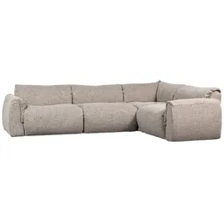Ecksofa Baggy aus Melange-Stoff, moderner Komfort, rechts, Natur – flexibel erweiterbar