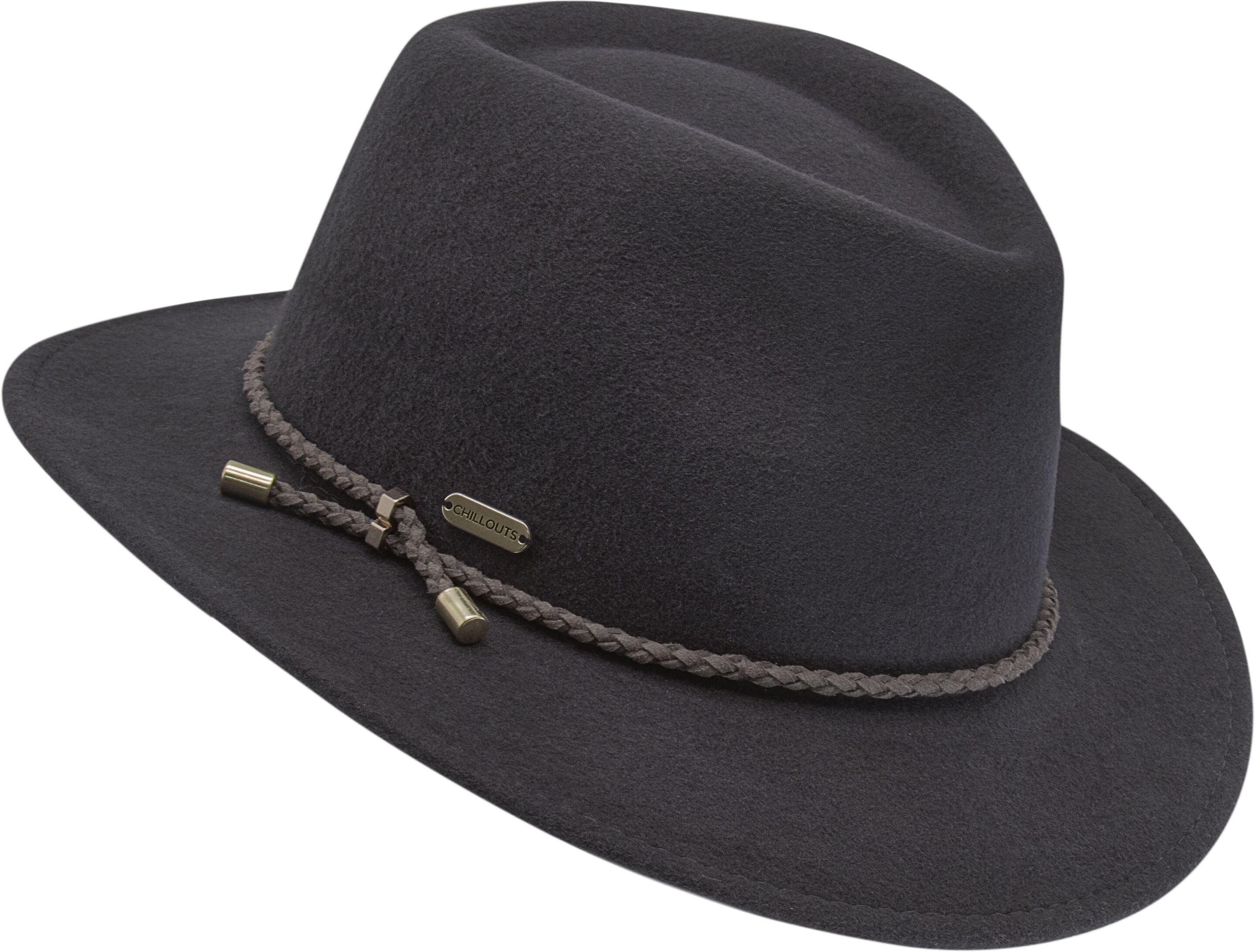 Filzhut CHILLOUTS "Michelle Hat", Damen, Gr. XS, grau (anthrazit), Wolle, unifarben, Hüte Filzhut, mit hochwertiger Kordelverzierung, verstellbare Passform anthrazit XS