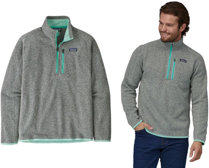 L-Patagonia Better Sweater 1/4 Zip-Stonewash W/early Teal (Stel)
