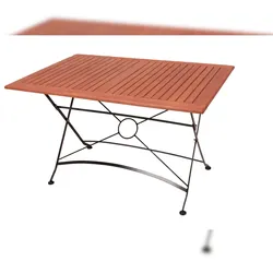 DELUKE Gartentisch INGA rechteckig klappbar - Eukalyptus, Hellbraun, 120x80x74cm, rechteckig | Klapptisch Esstisch Wetterfest Outdoor Tisch