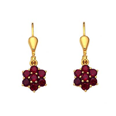 Paar Ohrhänger ADELIA´S "Damen Goldschmuck", rot, Ohrringe, Damen, Damen, Gold, 333 Gold mit Granat Goldschmuck für Damen