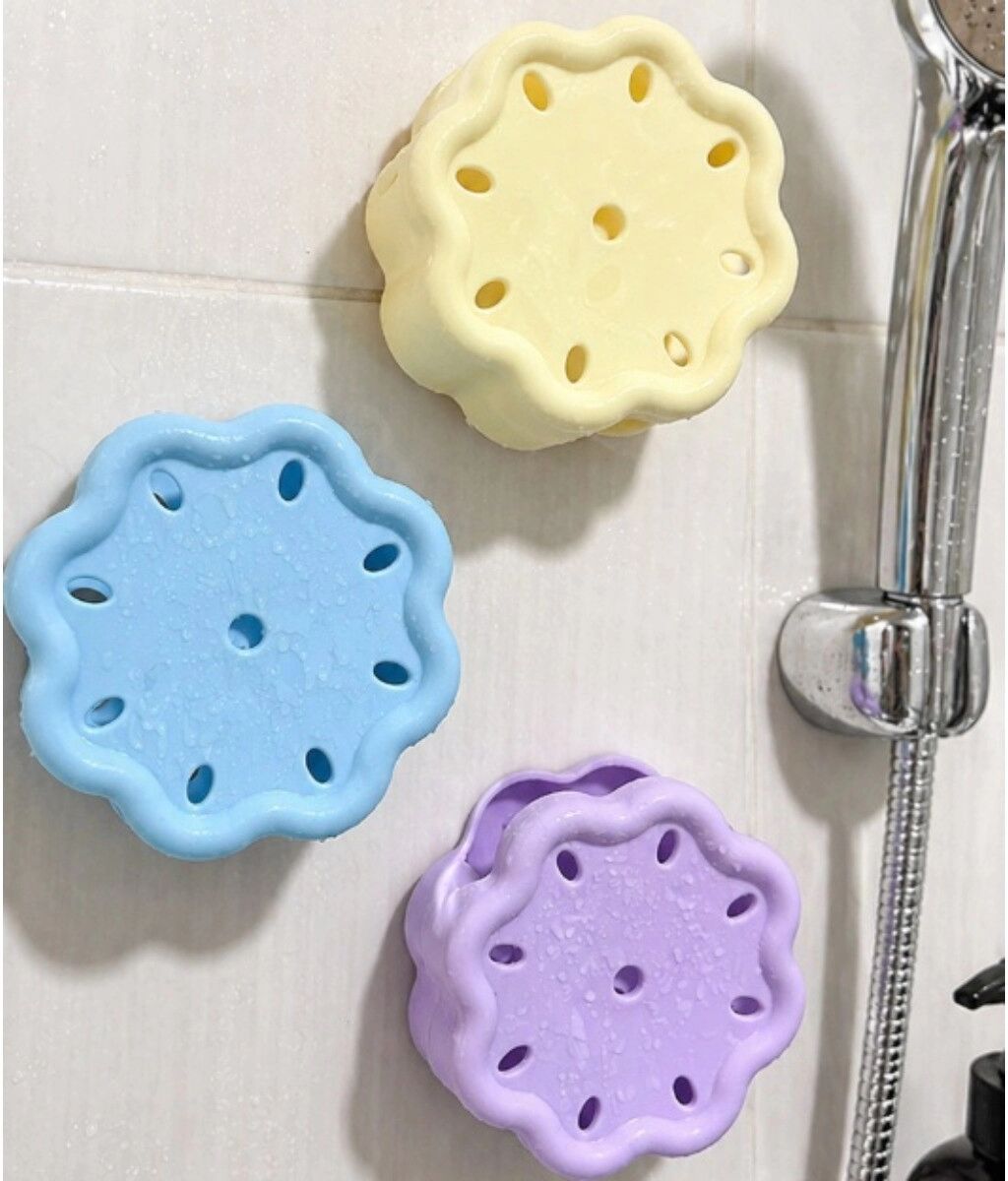 INF Sac de rangement suspendu en silicone pour aromathérapie, vapeur de douche et sels de bain Violet