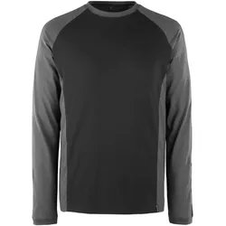 Langarmshirt "BIELEFELD" Unique - 4XL - schwarz/dunkelanthrazit