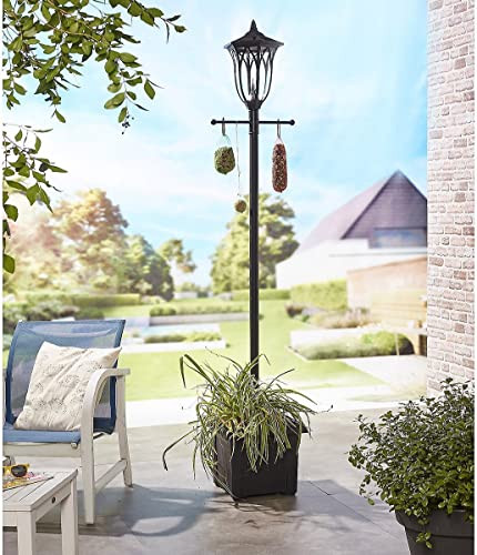 Luxform Westminster Solar Lantaarnpaal met Plantenbak en LED - Zwart