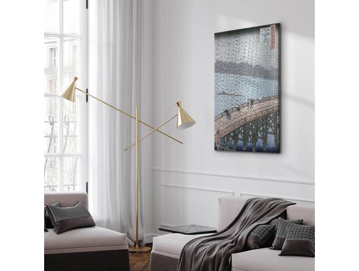 Leinwandbild Sudden Shower Filz Schwarz/Schwarz 80 x 120cm