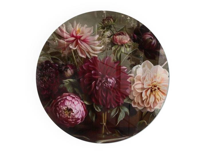 KAMINBODENPLATTE Ø 50 cm - Blumenstrauß im Detail