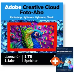 Adobe Creative Cloud Foto-Abo (Photoshop & Lightroom) | 1 TB | Download & Key | inkl. Acronis True Image