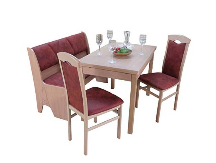 moebel direkt online Sitzgruppe Halle 4-teilig buche natur/terracotta vintage