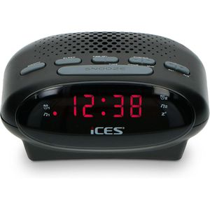 Lenco Radiowecker Ices ICR-210, schwarz, UKW, zwei Weckzeiten