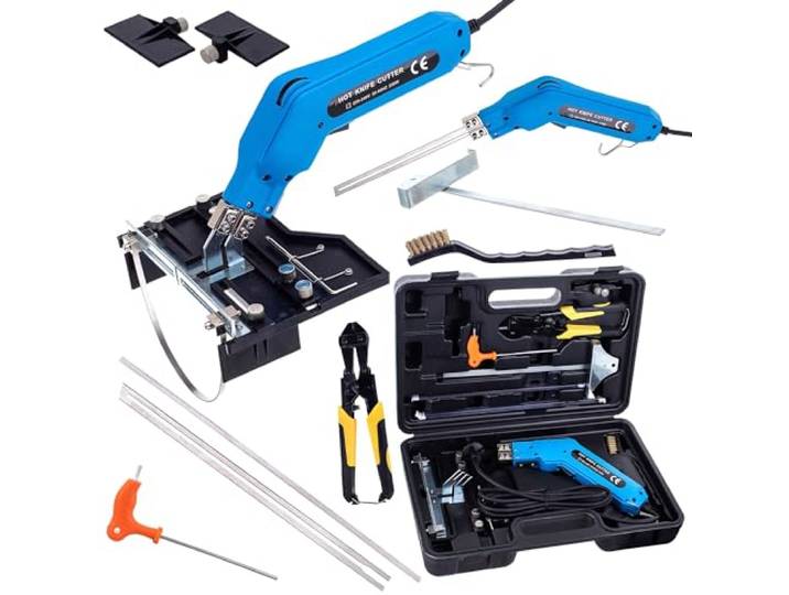 TC TECHNIC 250W Styroporschneider Elektrische Heißmesser Schaumschneider mit 3 Klingen 0-600℃ Styrocutter 230V Geeignet für Styropor, Polystyrol, Styrodur, 250W+Steckplätze