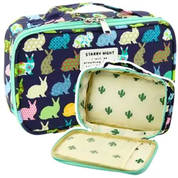 Federmäppchen für die Schule, geräumig, zusätzliche Tasche, Marineblau, 21,5 cm