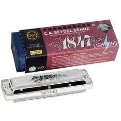 Seydel 1847 Lightning Blues Mundharmonika – Tonart A – Edelstahl (Mundharmonika), Blasinstrumente, Silber