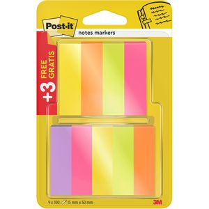 Post-it Haftmarker Page Marker, 670, Papier, beschriftbar 9 x 100 Streifen farbsortiert