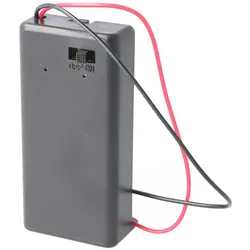 AccuCell Batteriehalter für 1x 9Volt Block mit Ein- und Aus-Schalter – 9V Batterie Clip Anschluss, Batterie Halterung Elektronik (Kunststoff)
