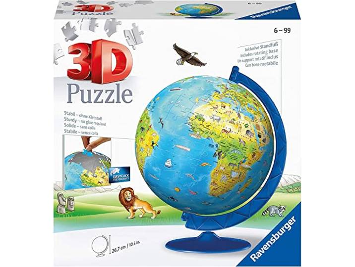 Ravensburger Ravensburger 12340 - Mappamondo - Globo 3D 180 Pz (Nuova Edizione)
